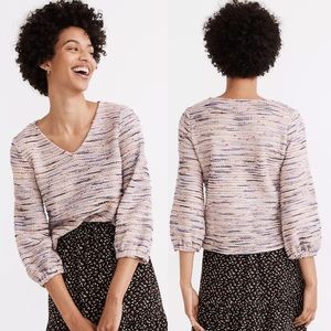 Madewell Knit V-Neck Jacquard Top | Madewell